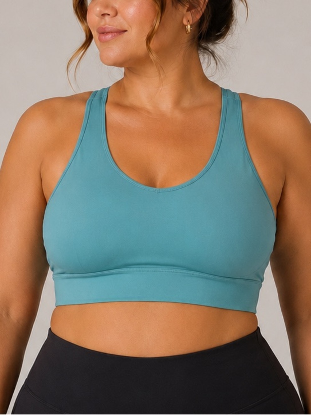 Danskin Teal Racerback Medium Support Sports Bra Size Large